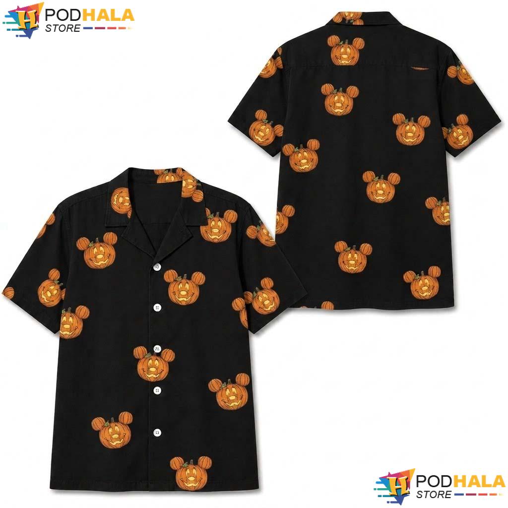 Mickey Head Halloween Hawaiian Shirt Spooky Pumpkin Party Aloha