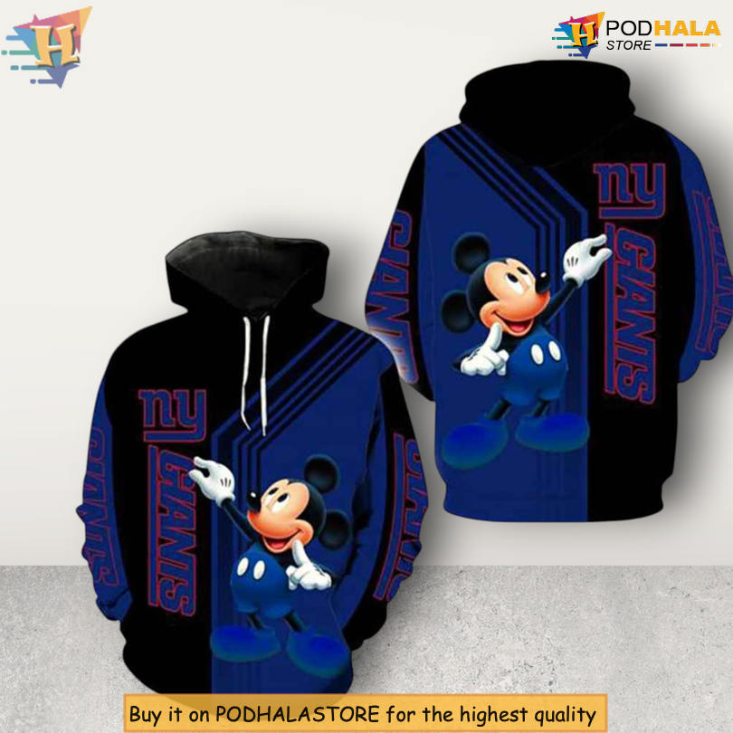 Mickey Mouse Collaboration New York Giants Christmas Hoodie Fan Apparel Mickey Mouse Collaboration New York Giants Christmas Hoodie Fan Apparel