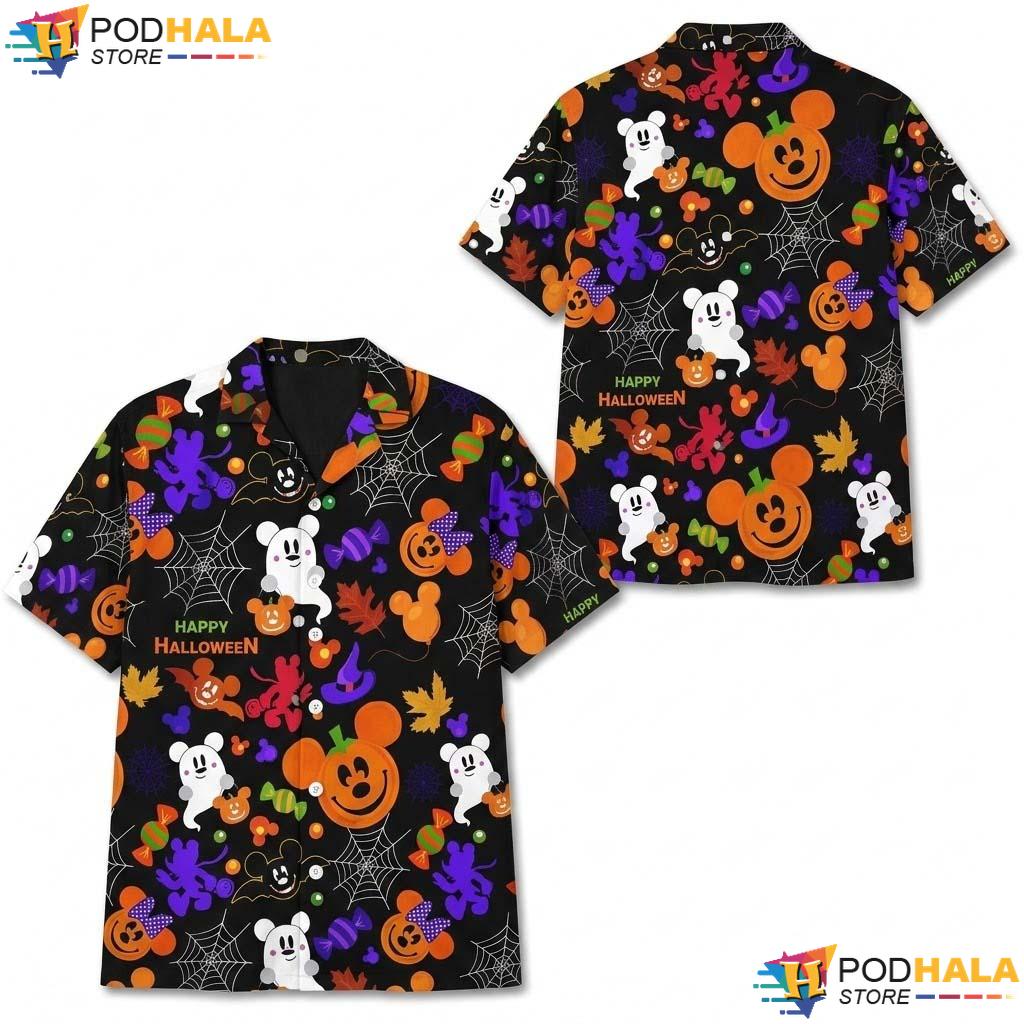 Mickey Pumpkin Halloween Hawaiian Shirt Magic Kingdom Trick Treat Aloha