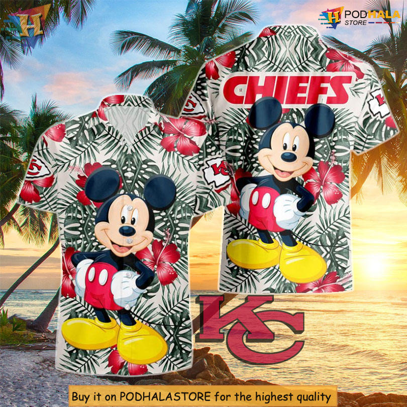 Mickey Summer Inspired Kansas City Chiefs Womens Hawaiian Shirt Unique Mickey Summer Inspired Kansas City Chiefs Womens Hawaiian Shirt Unique