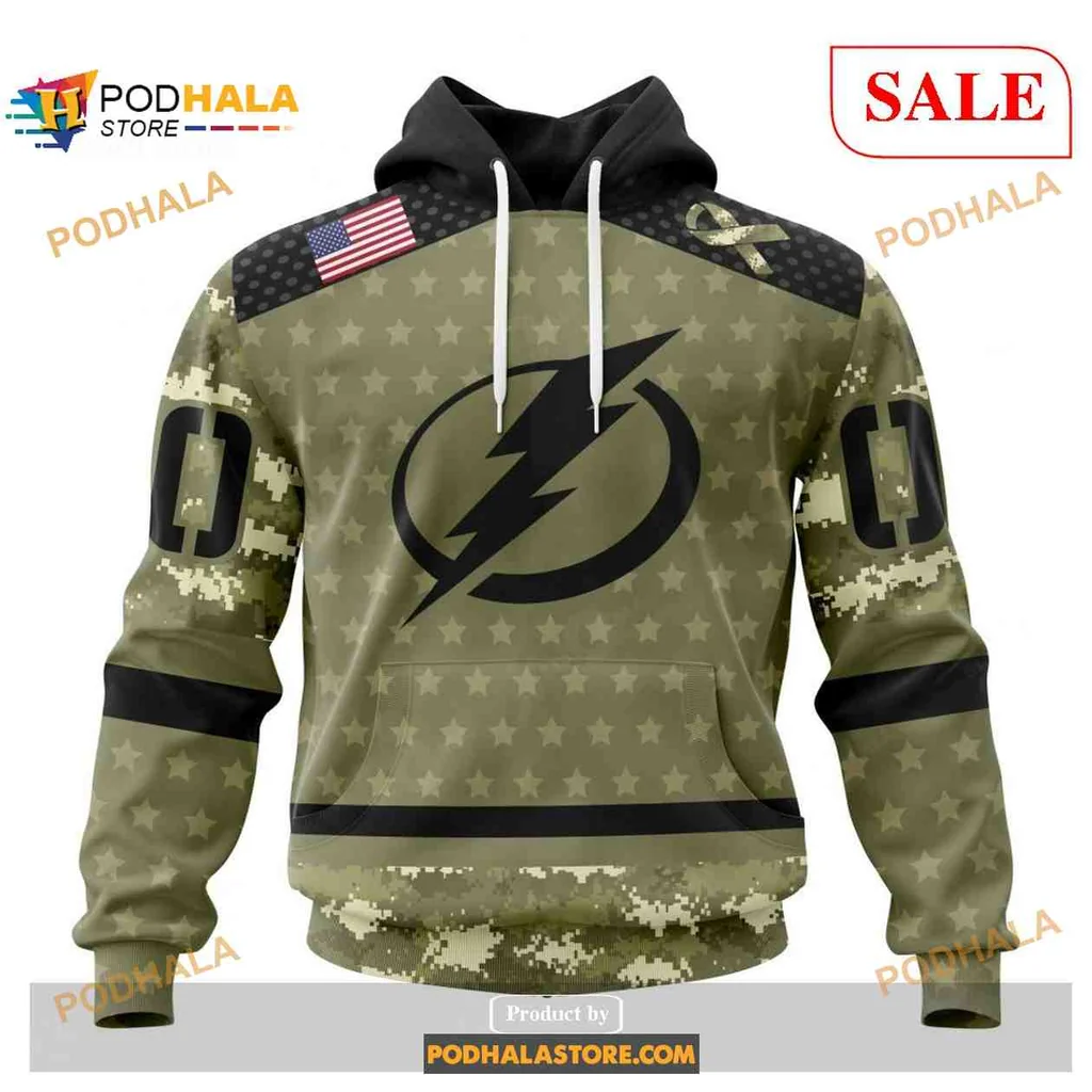 Military Appreciation Tampa Bay Lightning Hoodie With Camo Design