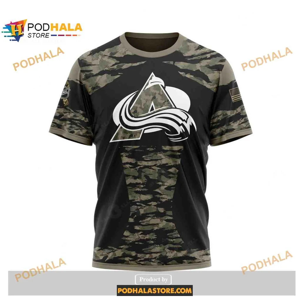 Military Colorado Avalanche AOP Hoodie With Camouflage Design And Flag Patch Military Colorado Avalanche AOP Hoodie With Camouflage Design And Flag Patch