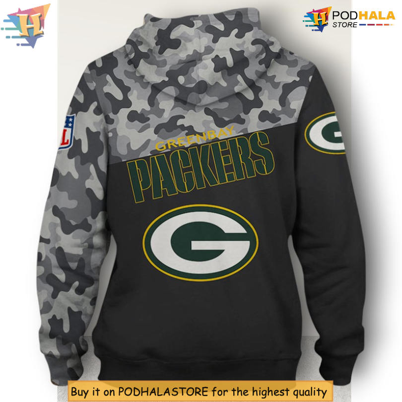Military Tribute Zip Up Edition Green Bay Packers Full Print Hoodie 3D