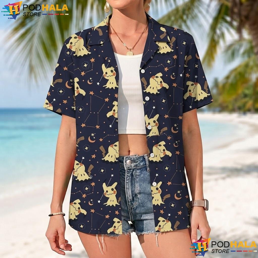 Mimikyu Ghost Night Tropical Shirt Spooky Summer Beach Vacation Outfit Mimikyu Ghost Night Tropical Shirt Spooky Summer Beach Vacation Outfit