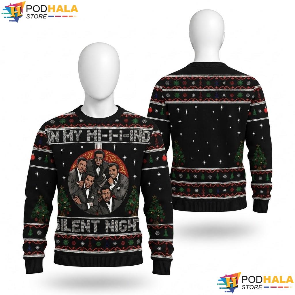 Mind Silent Night Ugly Christmas Sweater Funny Xmas Holiday Apparel