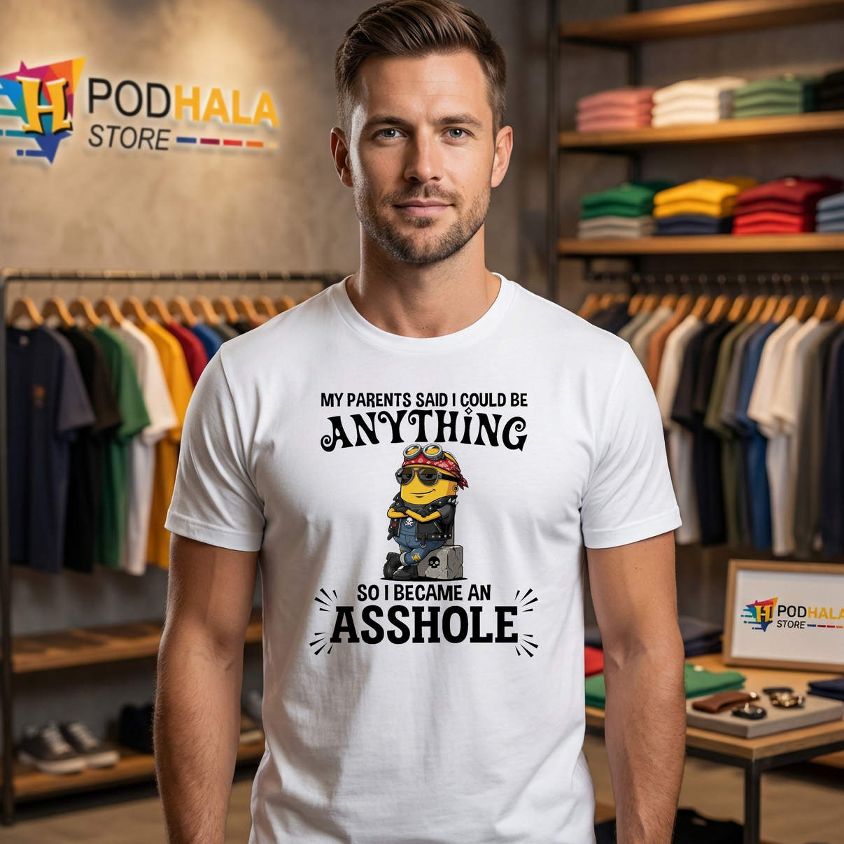Minion Became An Asshole Tee Parents Said I Could Be Anything Graphic Art Minion Became An Asshole Tee Parents Said I Could Be Anything Graphic Art
