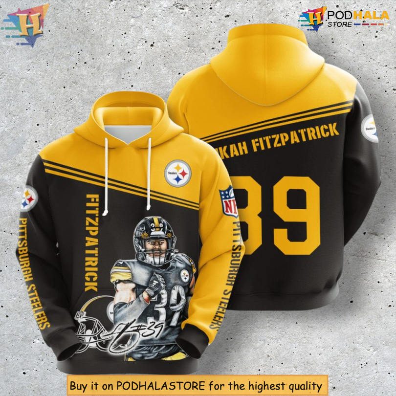Minkah Fitzpatrick Black Edition Pittsburgh Steelers Pullover Hoodie 3D Zip Up Gift