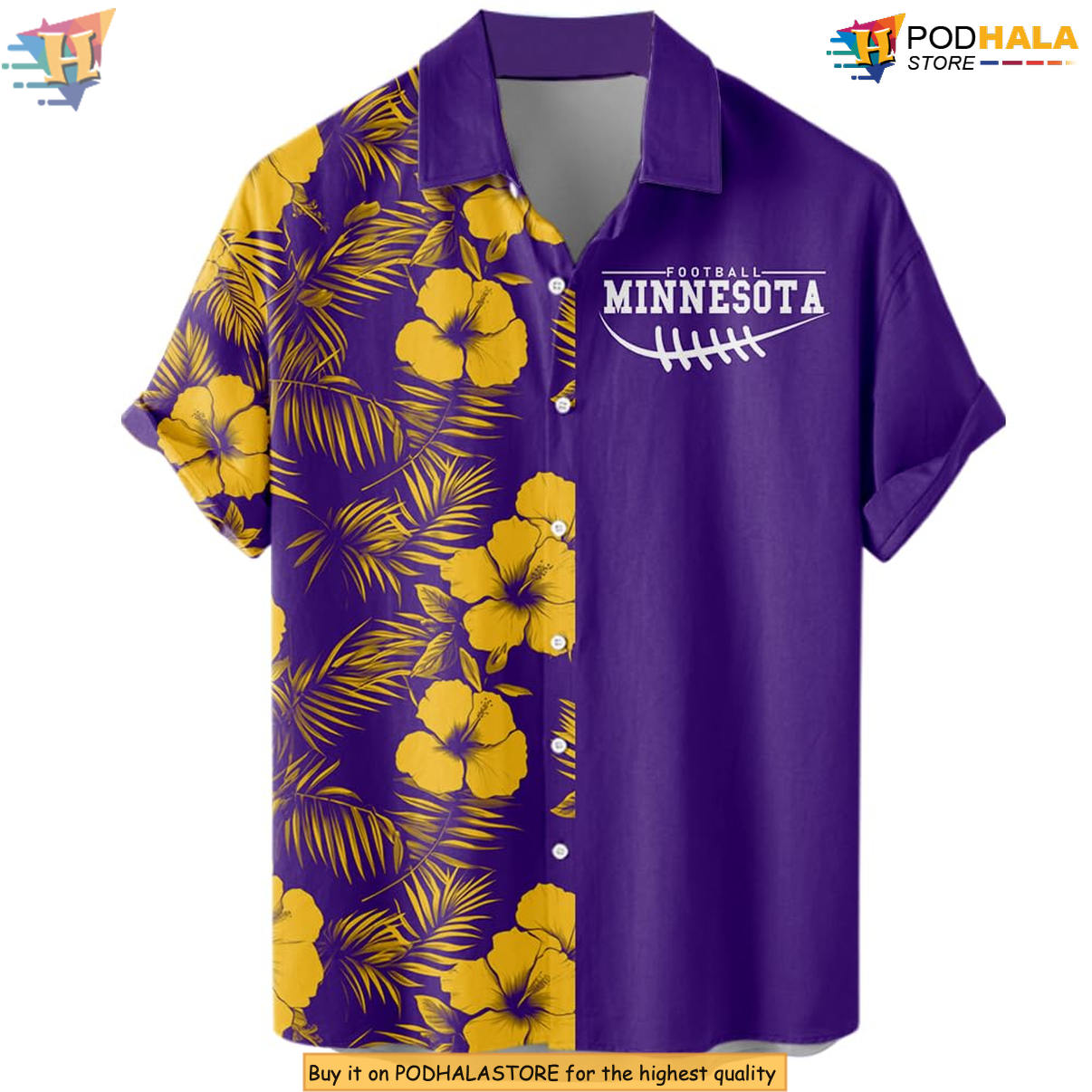 Minnesota Floral Football Hawaiian Shirt 2026 Custom Name Number Fan Apparel