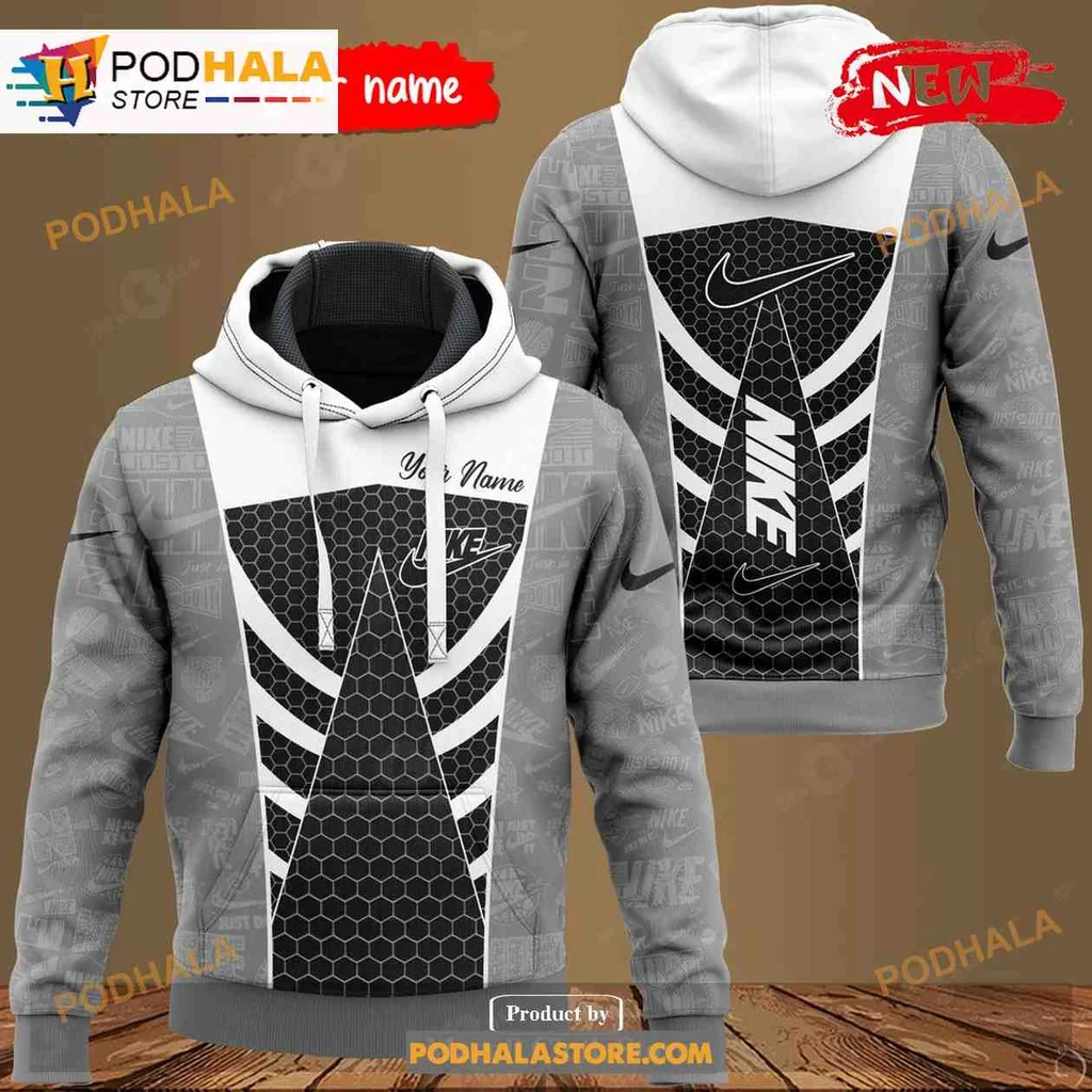 Modern Geometric Pattern Nike 3d Hoodie With Customizable Name Option