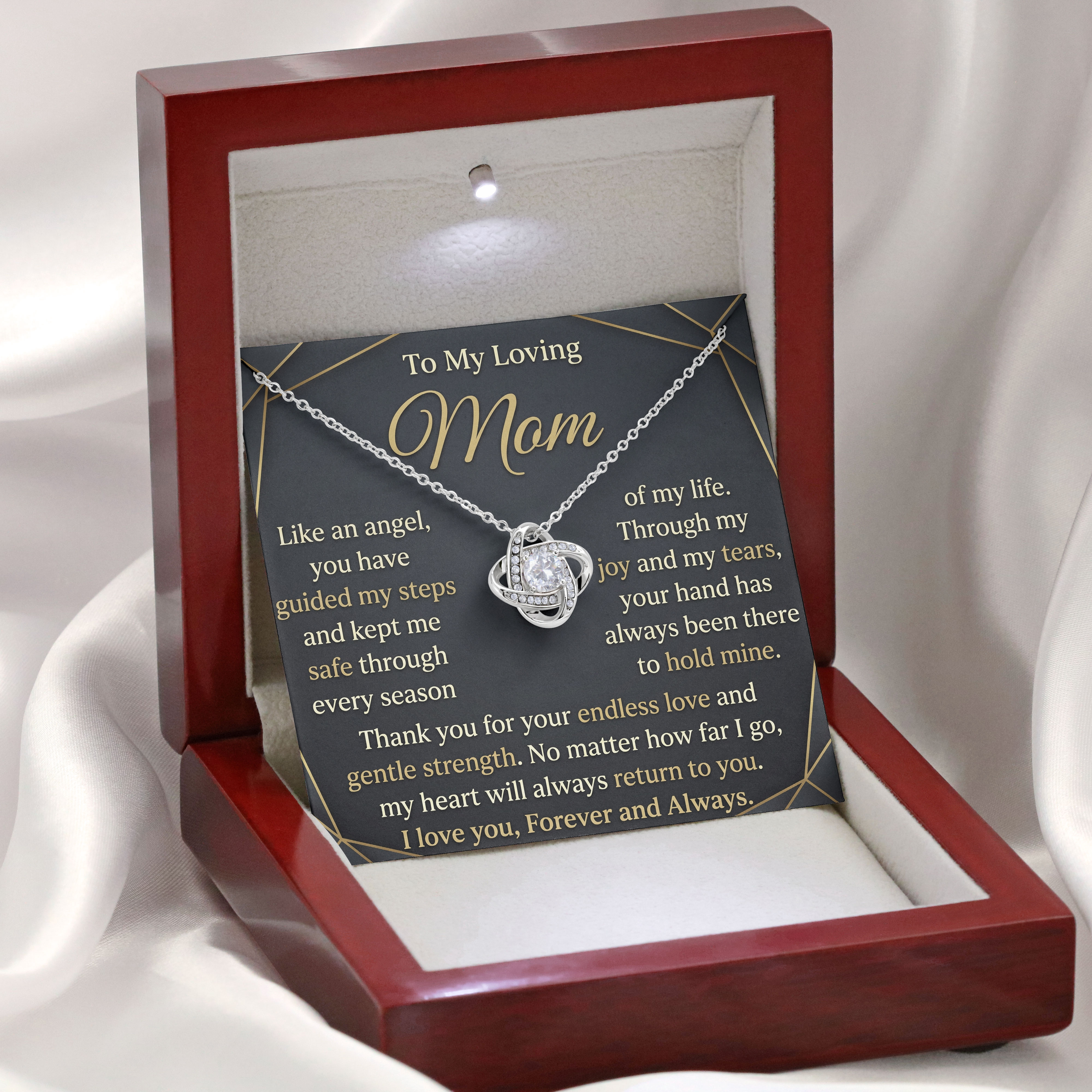 Mom Keepsake - Cherished Moments Message Card Pendant For Mothers Day 2026
