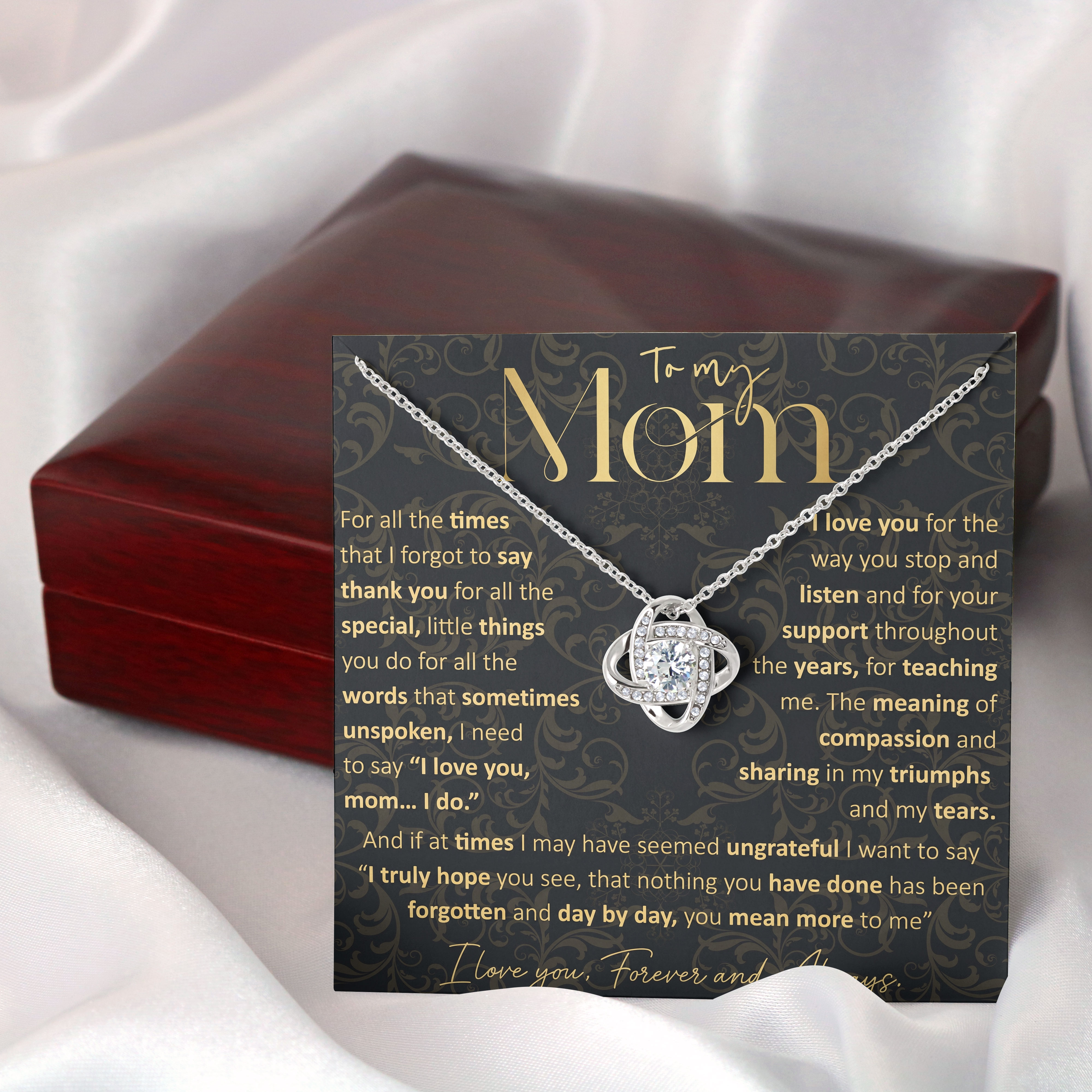 Mom Keepsake - Forever And Always Message Card Pendant For Mothers Day 2026 - View 2 Mom Keepsake - Forever And Always Message Card Pendant For Mothers Day 2026 - View 2