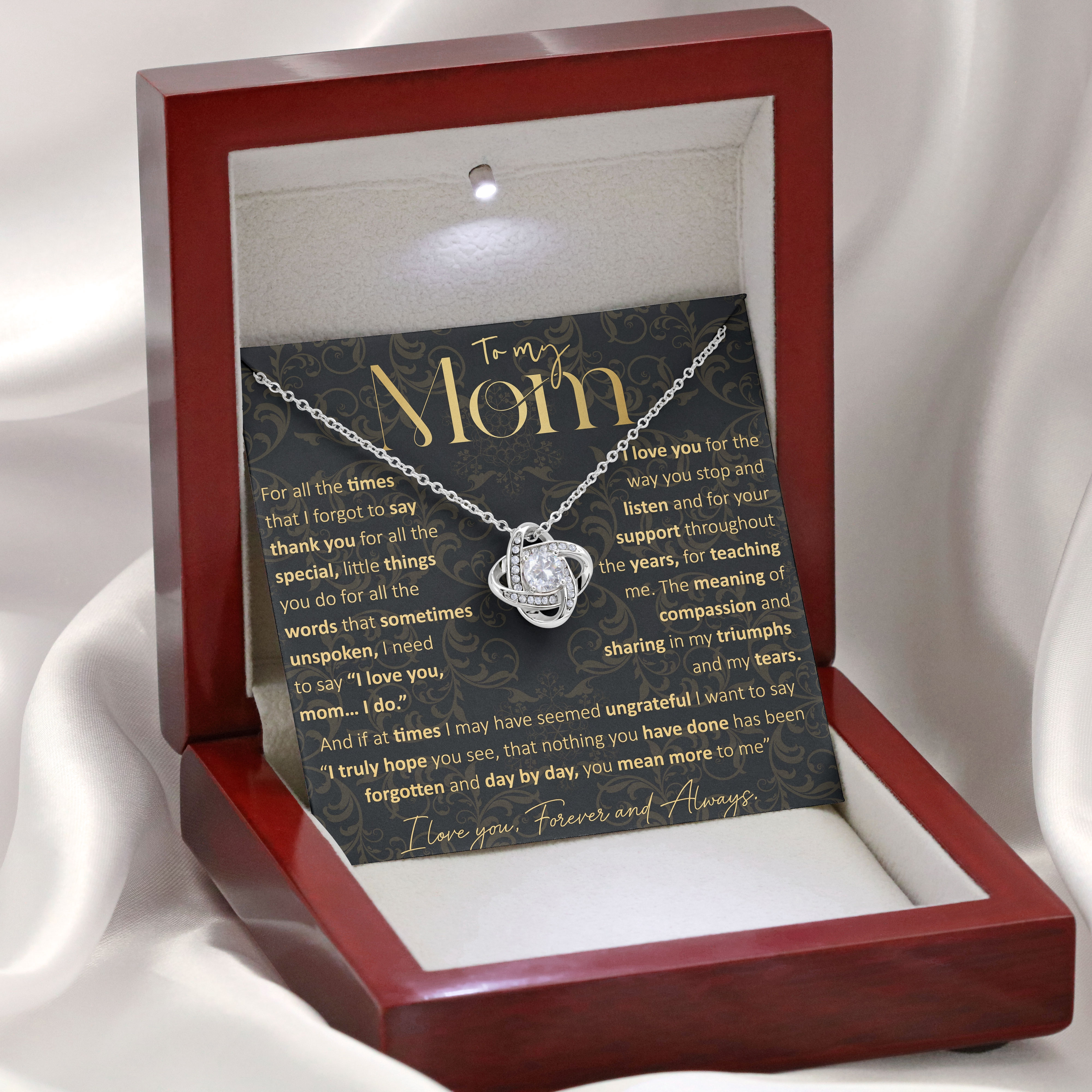 Mom Keepsake - Forever And Always Message Card Pendant For Mothers Day 2026 - View 3 Mom Keepsake - Forever And Always Message Card Pendant For Mothers Day 2026 - View 3