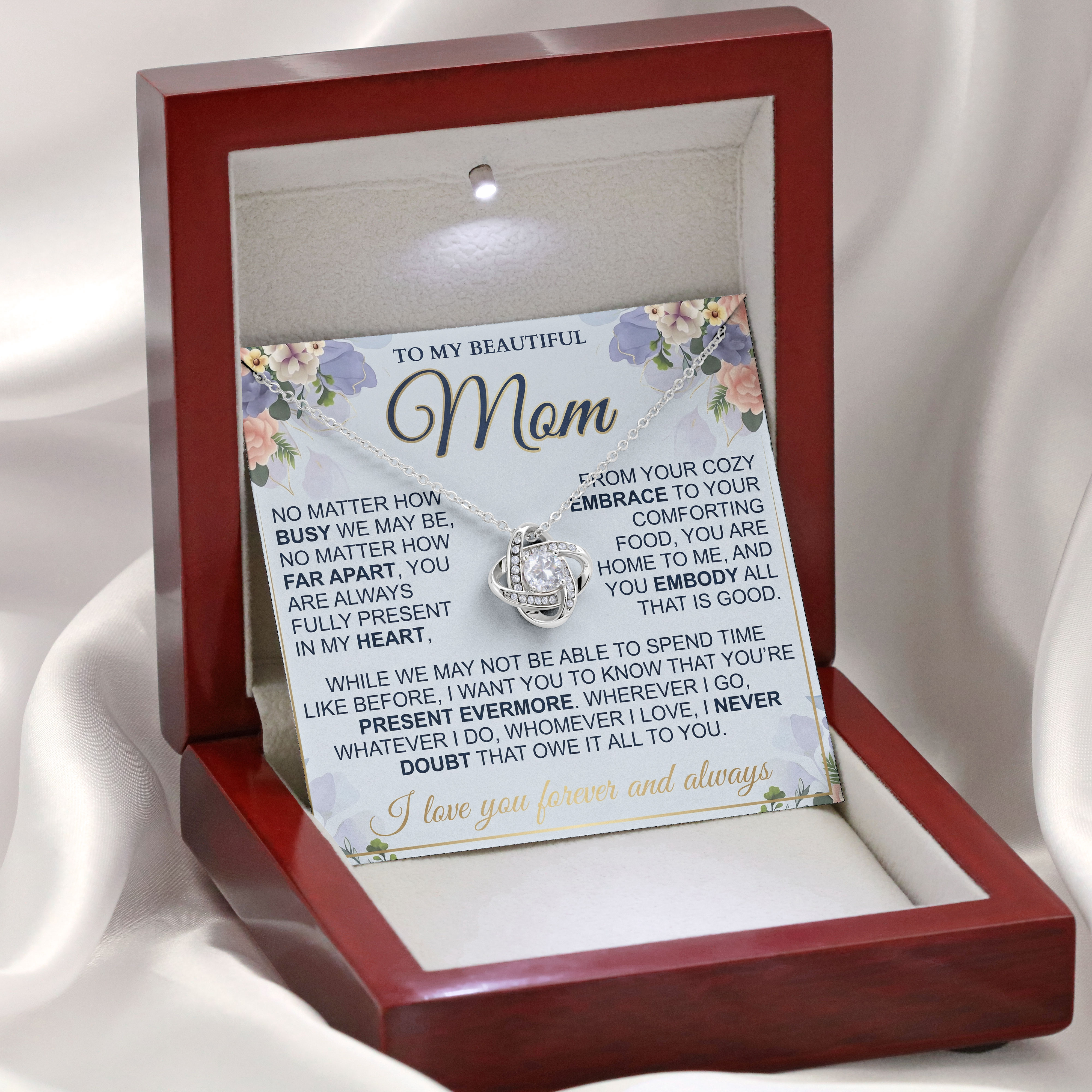 Mom Keepsake - Heartfelt Thanks Message Card Pendant For Mothers Day 2026