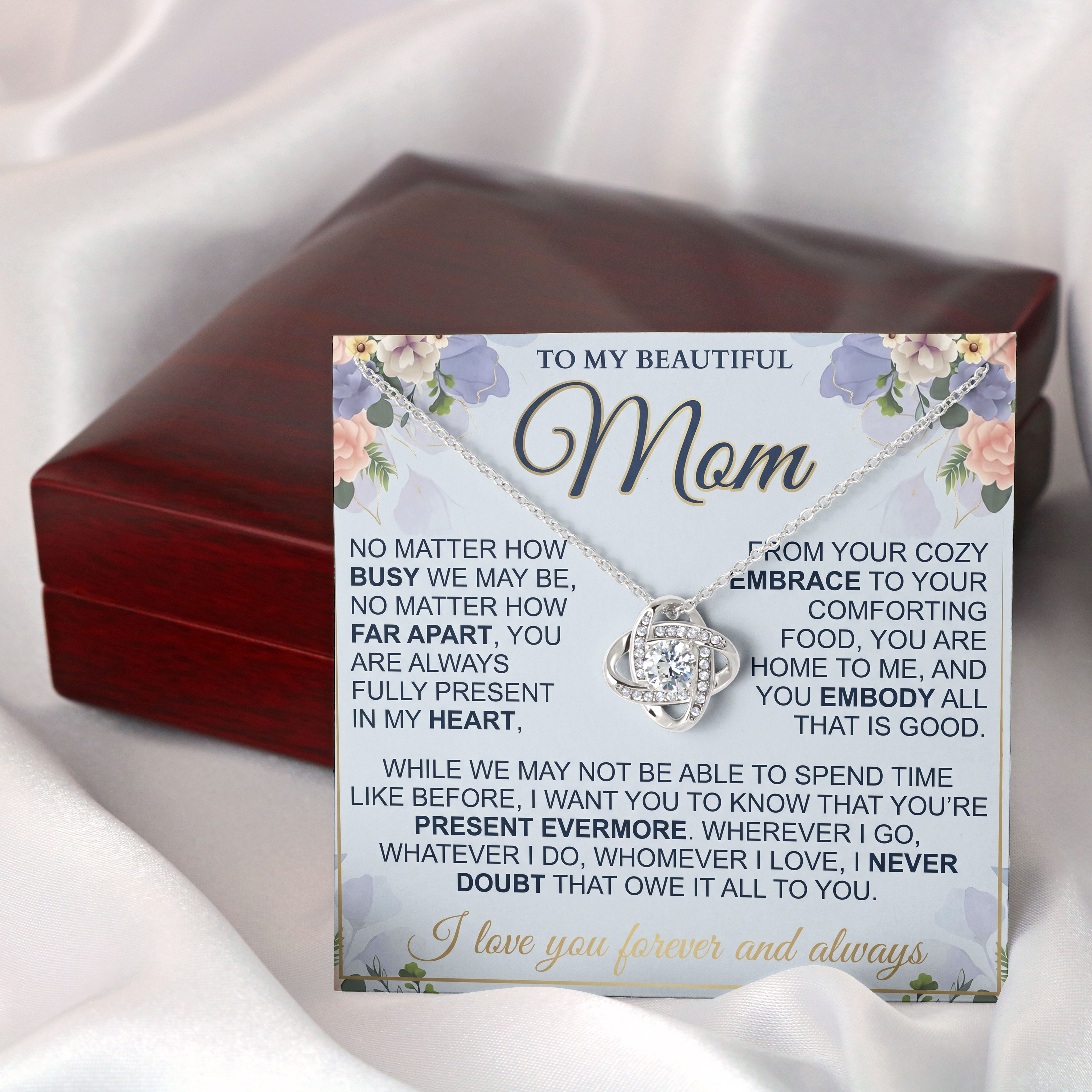 Mom Keepsake - Heartfelt Thanks Message Card Pendant For Mothers Day 2026 - View 1 Mom Keepsake - Heartfelt Thanks Message Card Pendant For Mothers Day 2026 - View 1