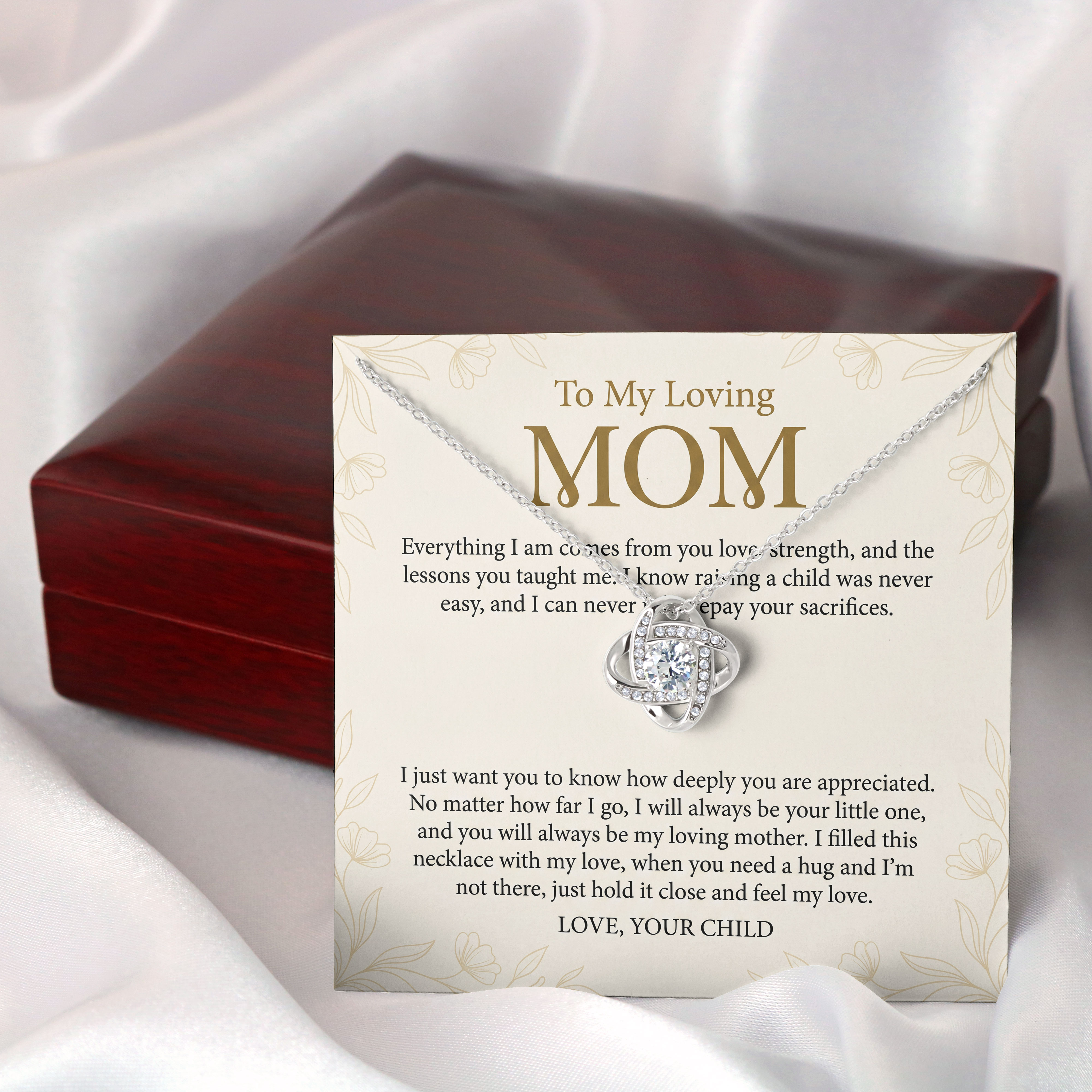 Mom Keepsake - Hold It Close Message Card Pendant For Mothers Day 2026 - View 1 Mom Keepsake - Hold It Close Message Card Pendant For Mothers Day 2026 - View 1