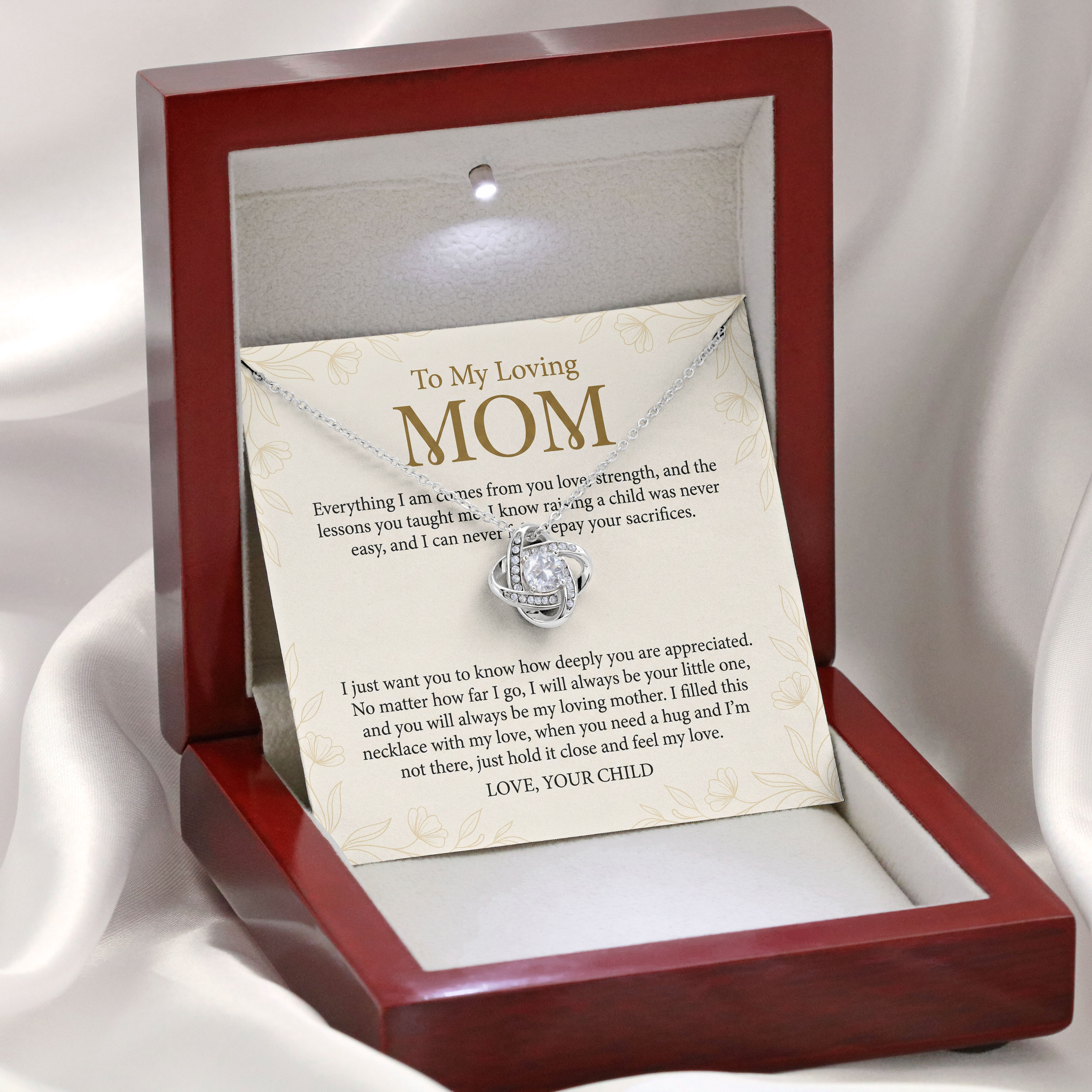 Mom Keepsake - Hold It Close Message Card Pendant For Mothers Day 2026 - View 3 Mom Keepsake - Hold It Close Message Card Pendant For Mothers Day 2026 - View 3