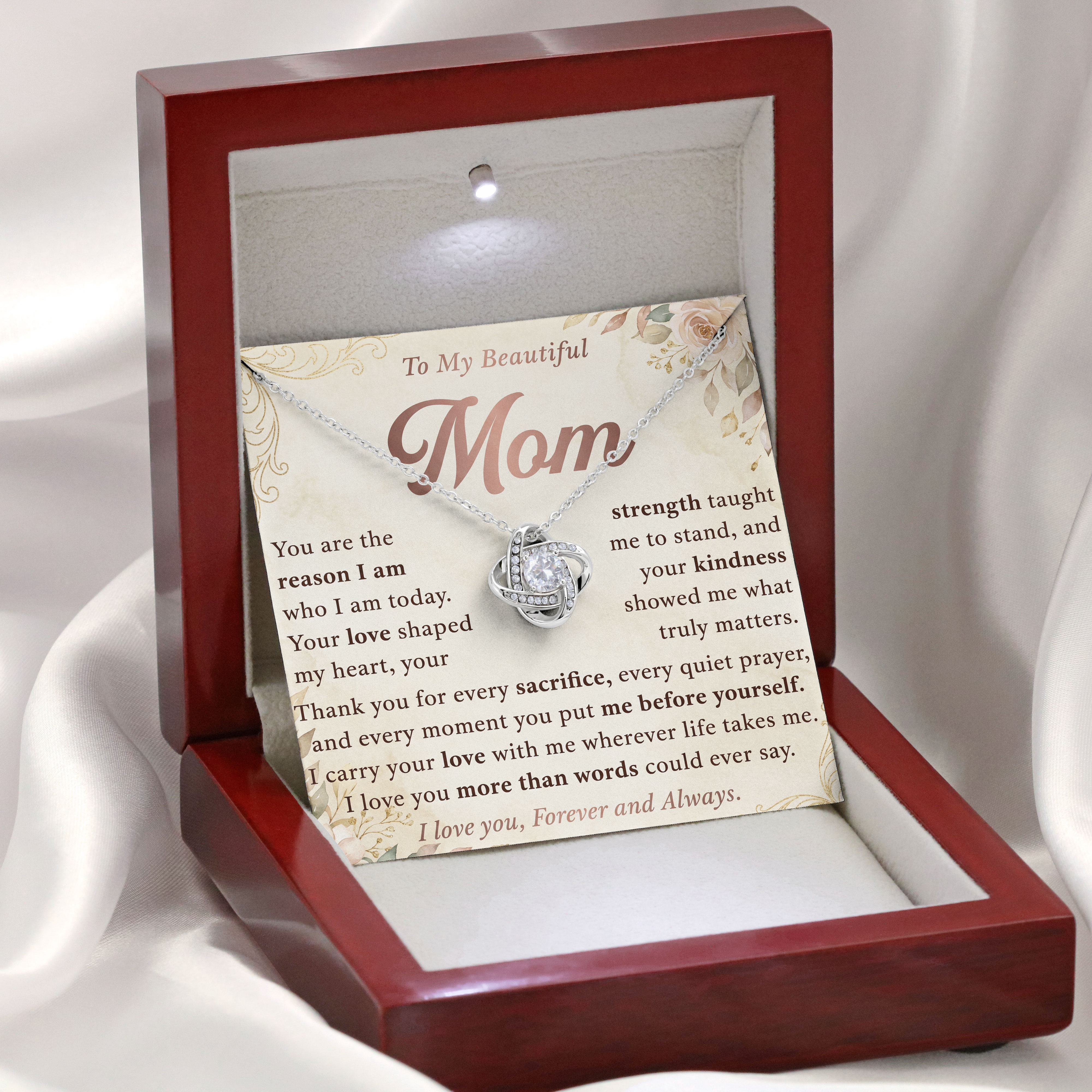 Mom Keepsake - More Than Words Message Card Pendant For Mothers Day 2026