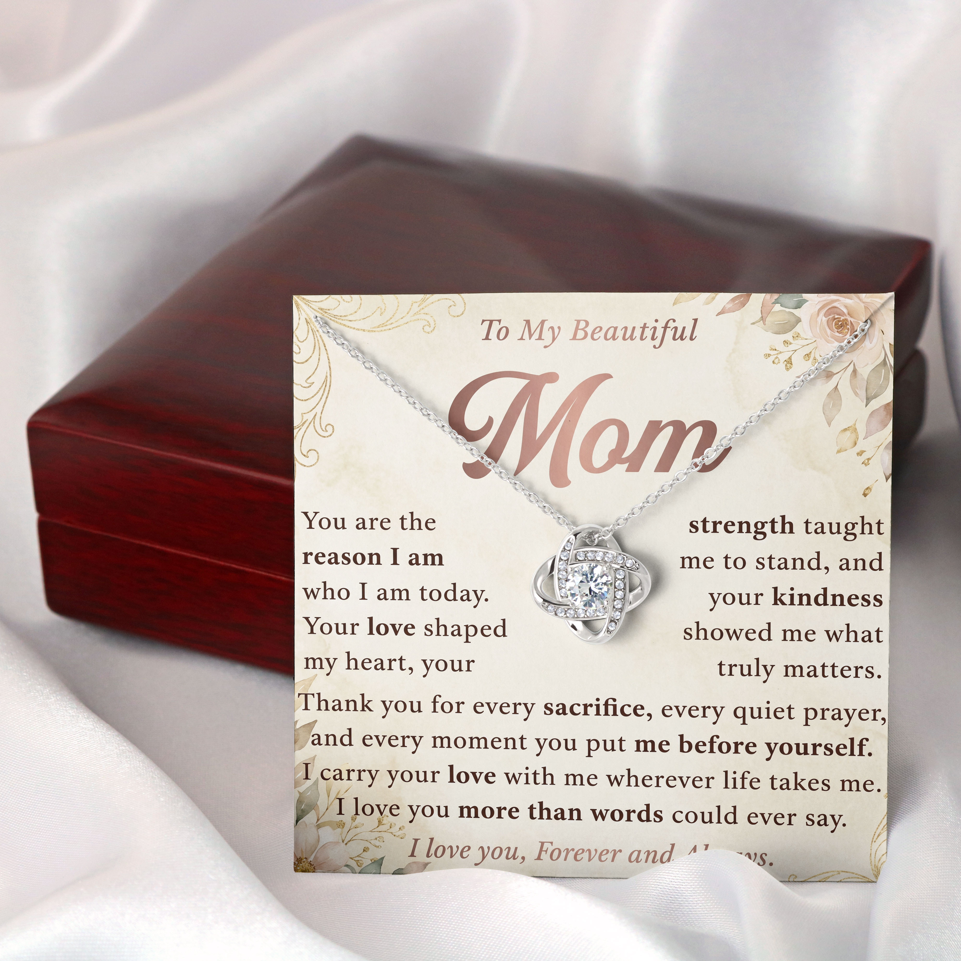Mom Keepsake - More Than Words Message Card Pendant For Mothers Day 2026 - View 1 Mom Keepsake - More Than Words Message Card Pendant For Mothers Day 2026 - View 1