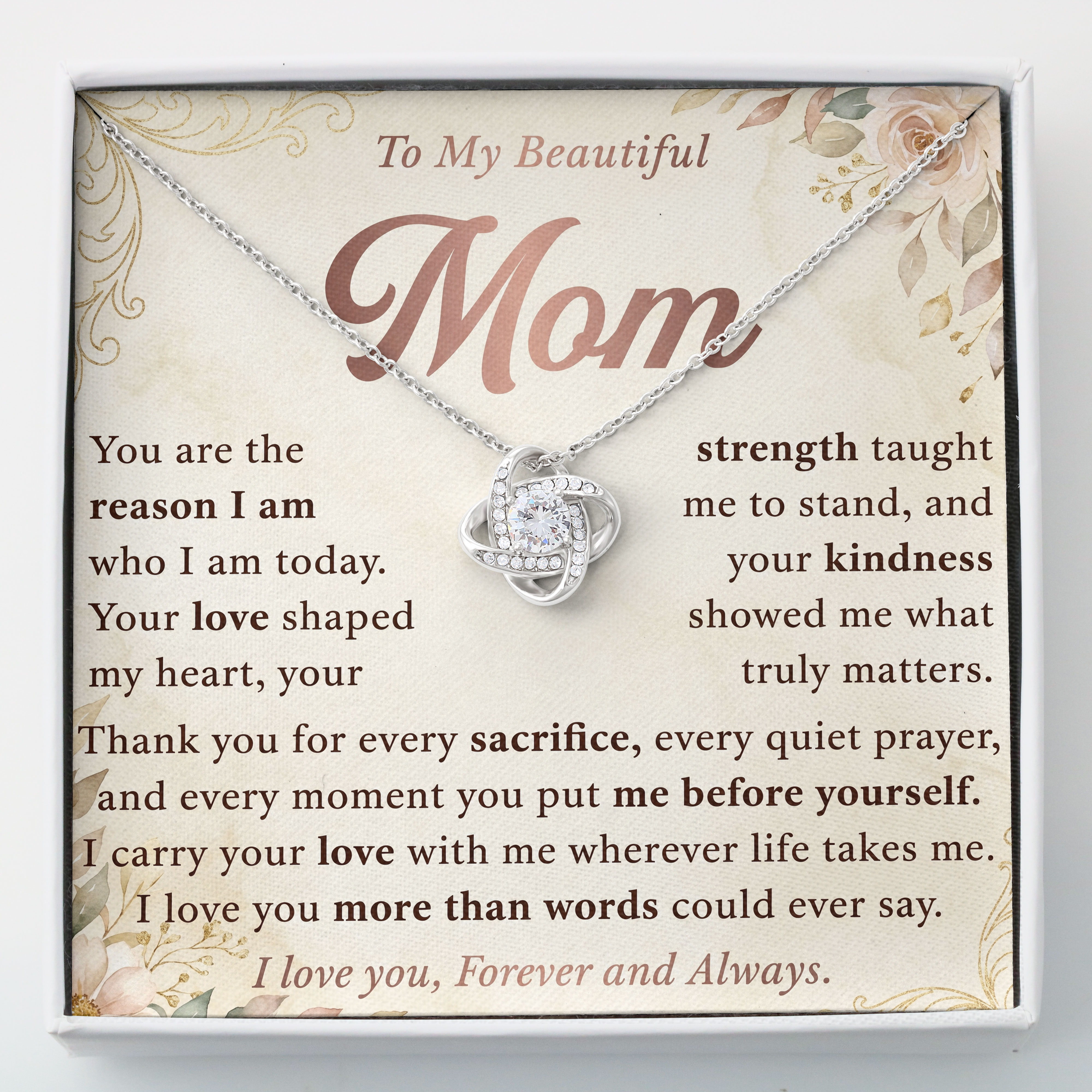 Mom Keepsake - More Than Words Message Card Pendant For Mothers Day 2026 - View 2 Mom Keepsake - More Than Words Message Card Pendant For Mothers Day 2026 - View 2