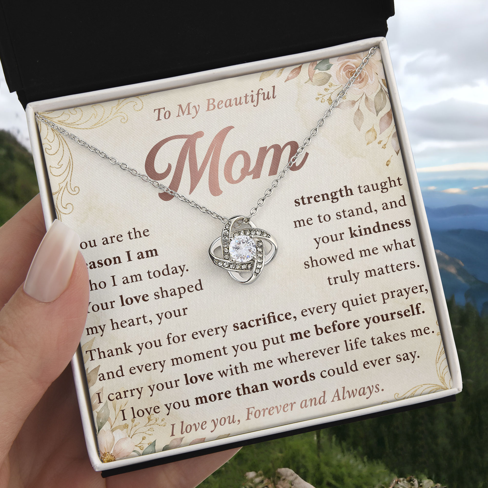 Mom Keepsake - More Than Words Message Card Pendant For Mothers Day 2026 - View 3 Mom Keepsake - More Than Words Message Card Pendant For Mothers Day 2026 - View 3