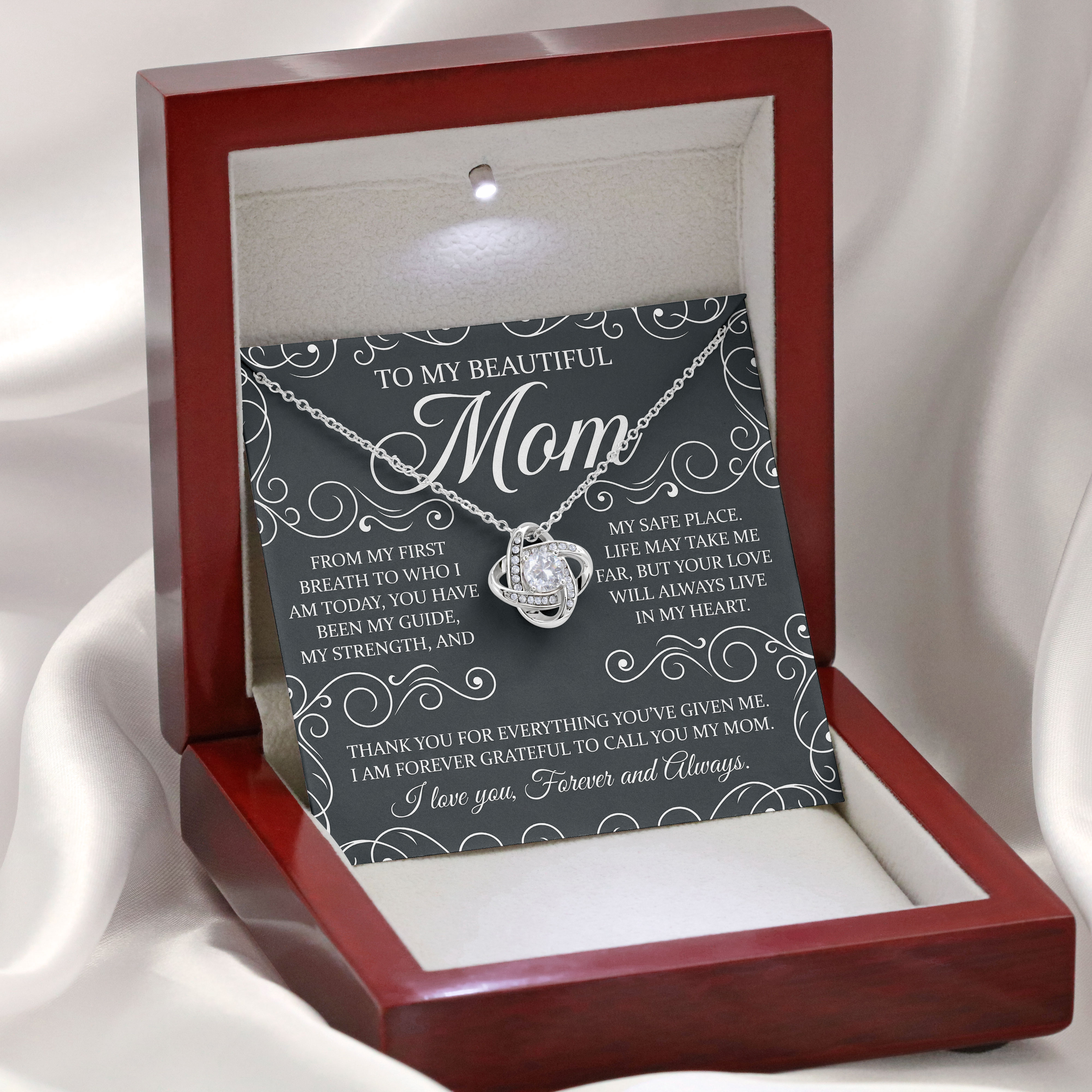 Mom Keepsake - Safe Place Message Card Pendant For Mothers Day 2026 - View 2 Mom Keepsake - Safe Place Message Card Pendant For Mothers Day 2026 - View 2