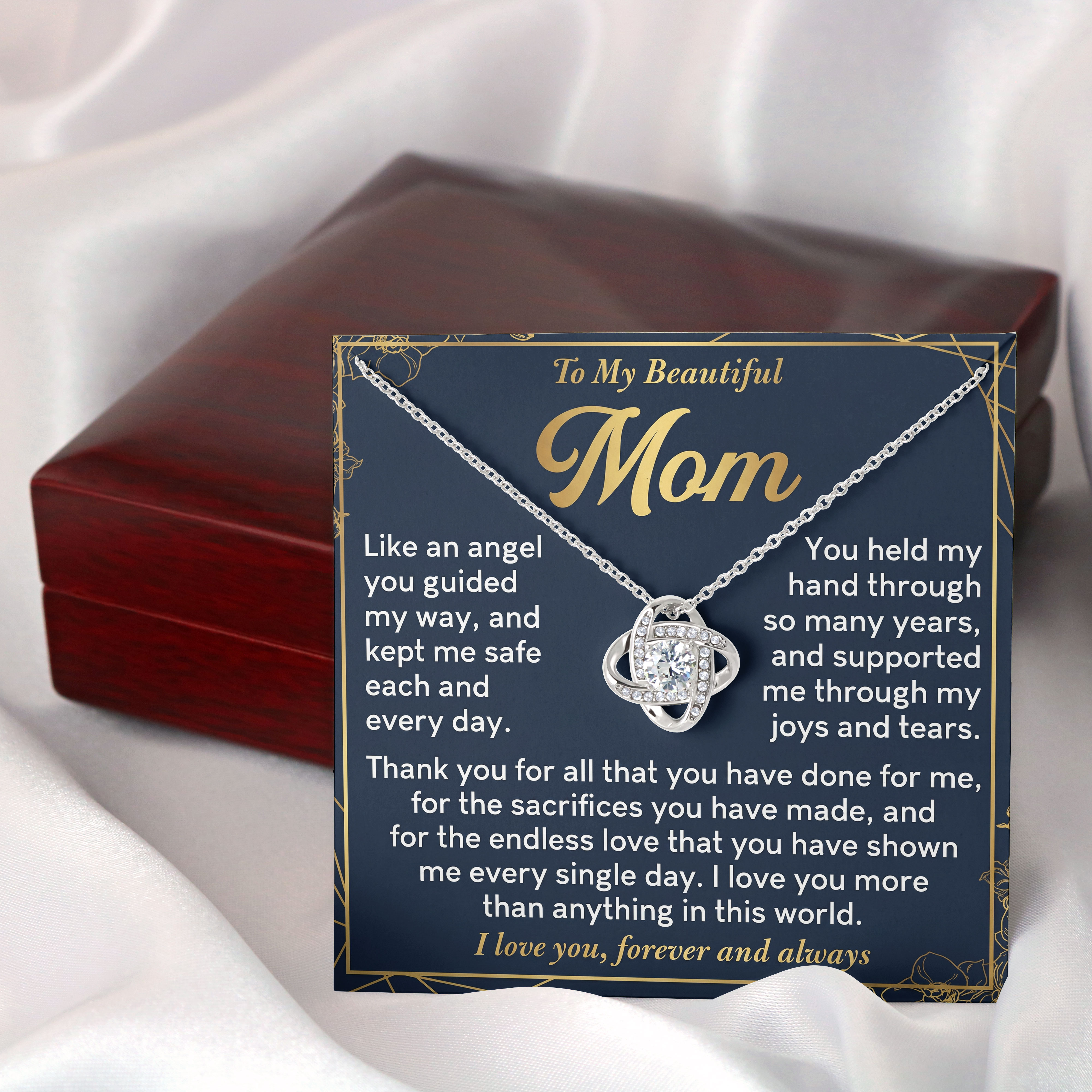 Mom Keepsake - Treasured Mother Message Card Pendant For Mothers Day 2026