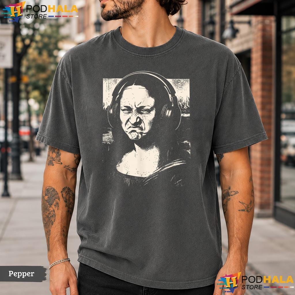 Mona Lisa Bass Face Comfort Colors T-Shirt Funny Music Lover DJ Producer Top