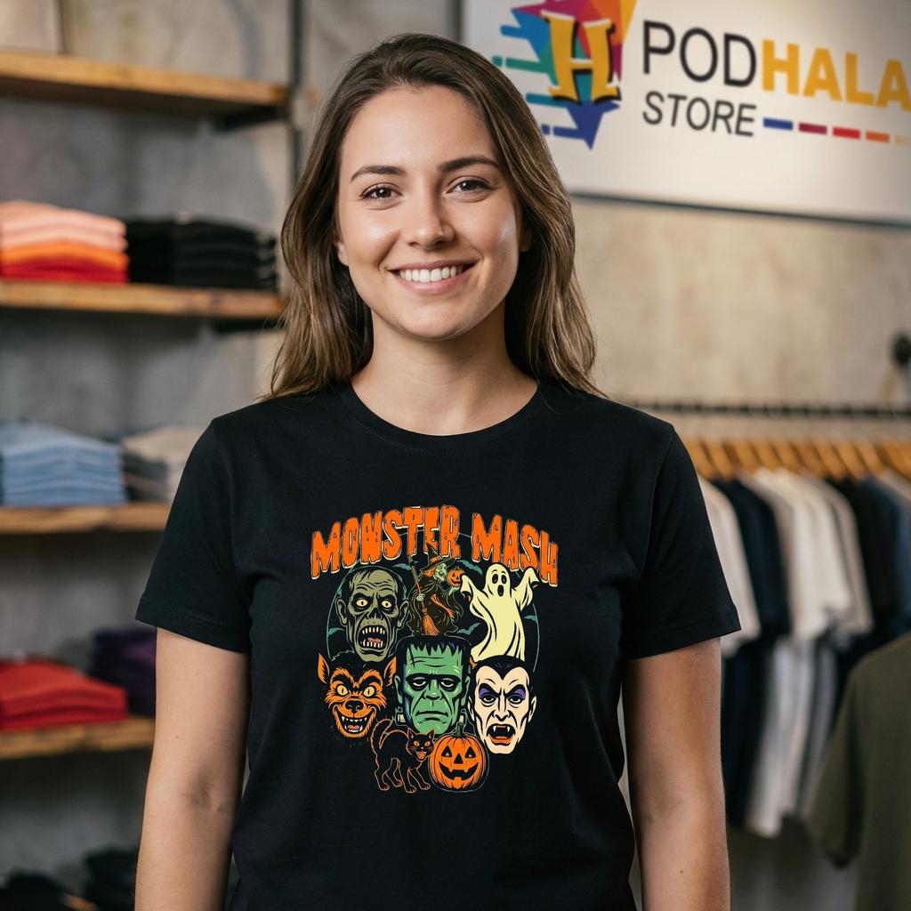 Monster Mash Ghost Vampire Halloween Tee Funny Witchy Outfit Top Monster Mash Ghost Vampire Halloween Tee Funny Witchy Outfit Top