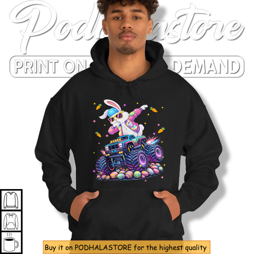 Monster Truck Bunny Meme Gift Mens Easter Shirt Funny Easter Graphic Tee