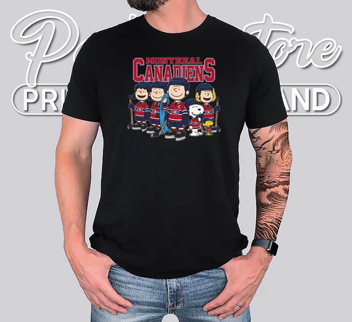 Montreal Canadiens Snoopy Shirt Peanuts Hockey Sports Fan Graphic For Mens