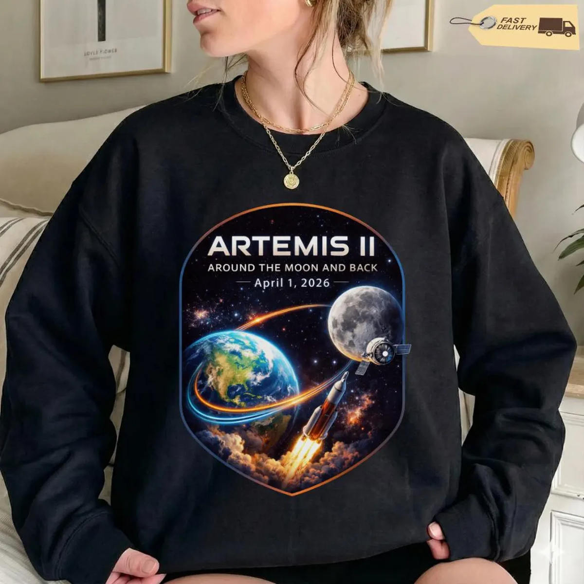 Moon And Back Artemis 2 Graphic Shirt Journey 2026 Space Enthusiast Mission Gift