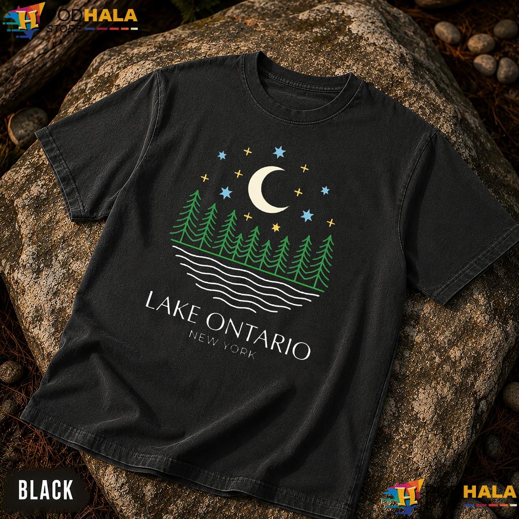 Moon Stars Lake Ontario Comfort Colors Shirt Calm Nature Lover Graphic Moon Stars Lake Ontario Comfort Colors Shirt Calm Nature Lover Graphic