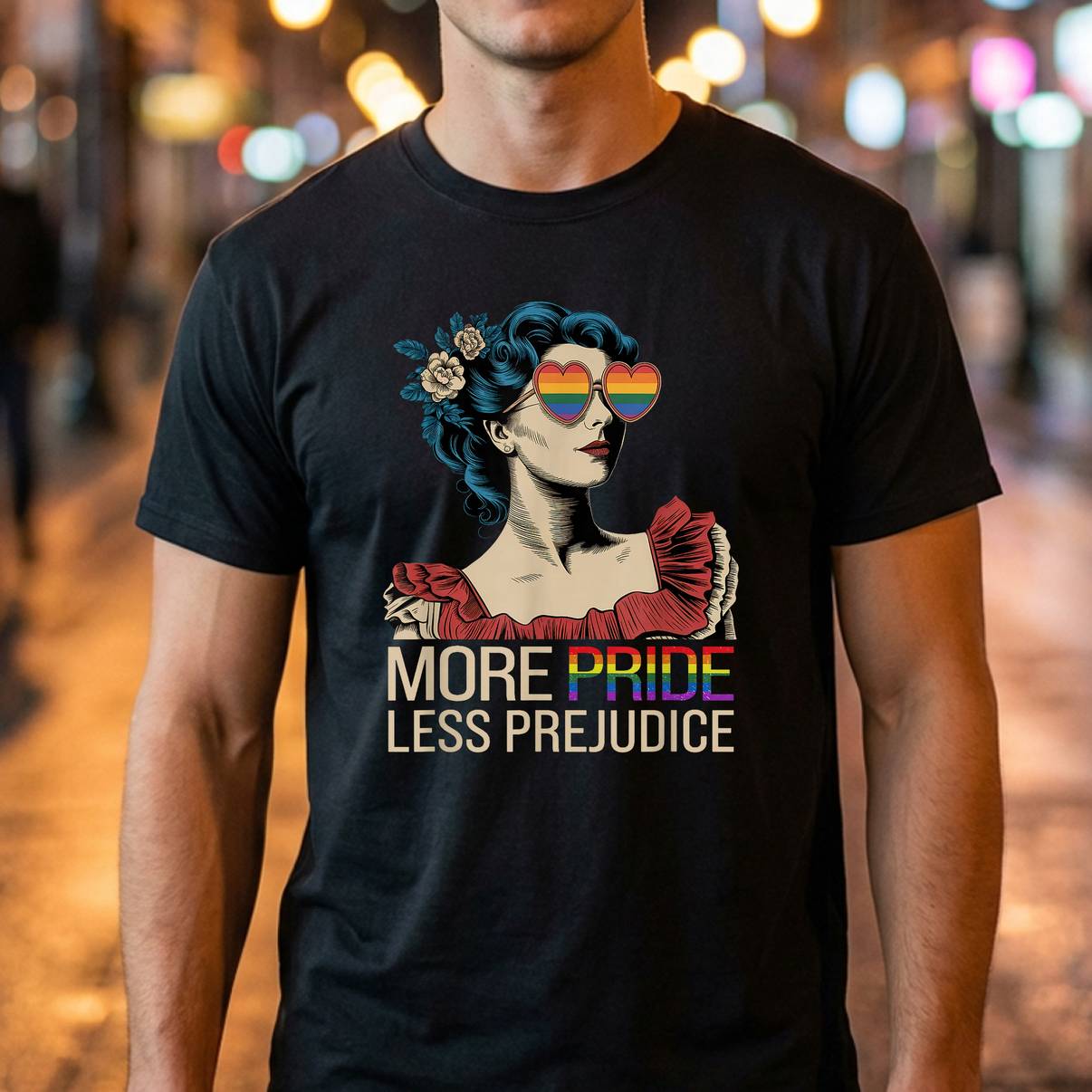 More Pride Less Prejudice LGBT Tshirt Pride Month Graphic Apparel Mens More Pride Less Prejudice LGBT Tshirt Pride Month Graphic Apparel Mens