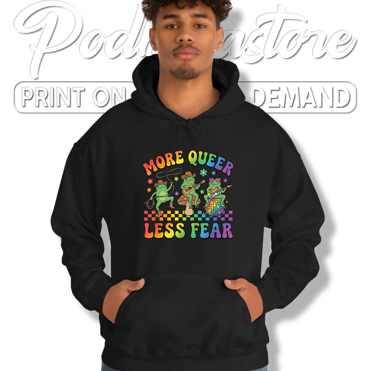 More Queer Less Fear Funny Frog T-Shirt LGBTQ Pride Month Graphic For Men More Queer Less Fear Funny Frog T-Shirt LGBTQ Pride Month Graphic For Men