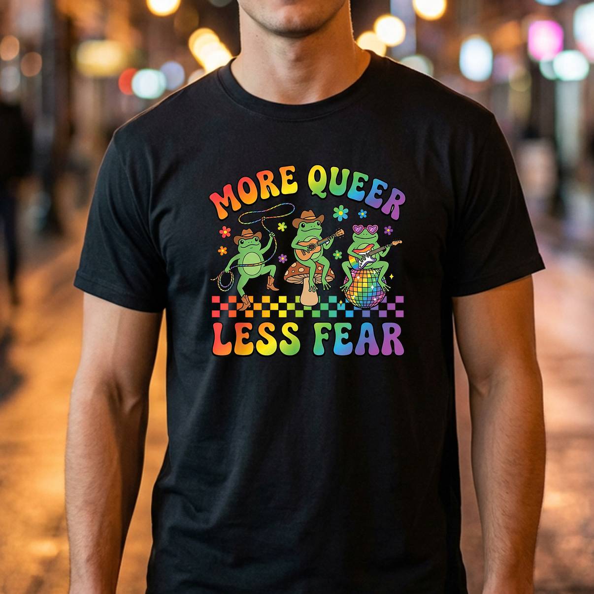 More Queer Less Fear Funny Frog Tshirt LGBTQ Pride Month Graphic For Men More Queer Less Fear Funny Frog Tshirt LGBTQ Pride Month Graphic For Men