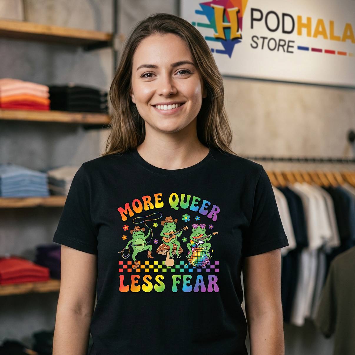 More Queer Less Fear Funny Frog Tee LGBTQ Pride Month Graphic For Men More Queer Less Fear Funny Frog Tee LGBTQ Pride Month Graphic For Men