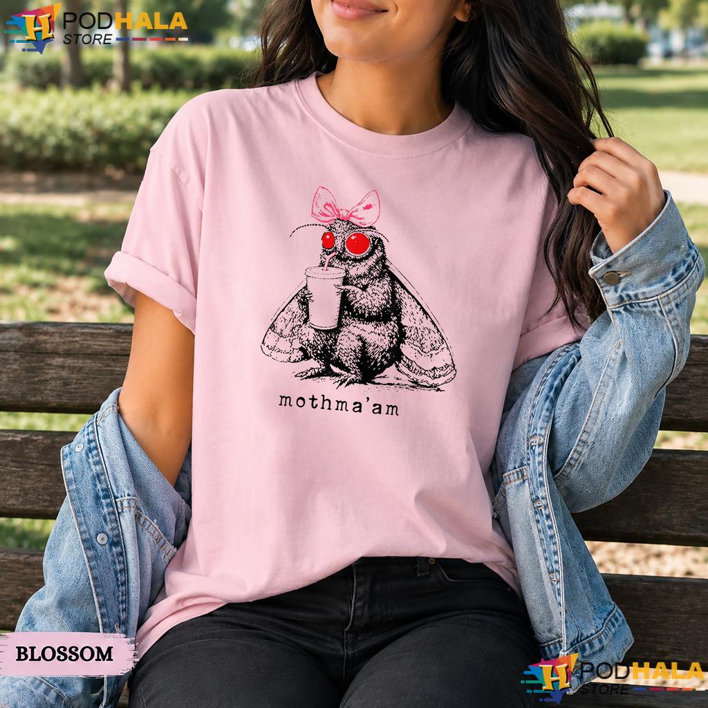 Mothmaam Mothman Coffee Comfort Colors T-Shirt Funny Cryptid Meme Graphic Top