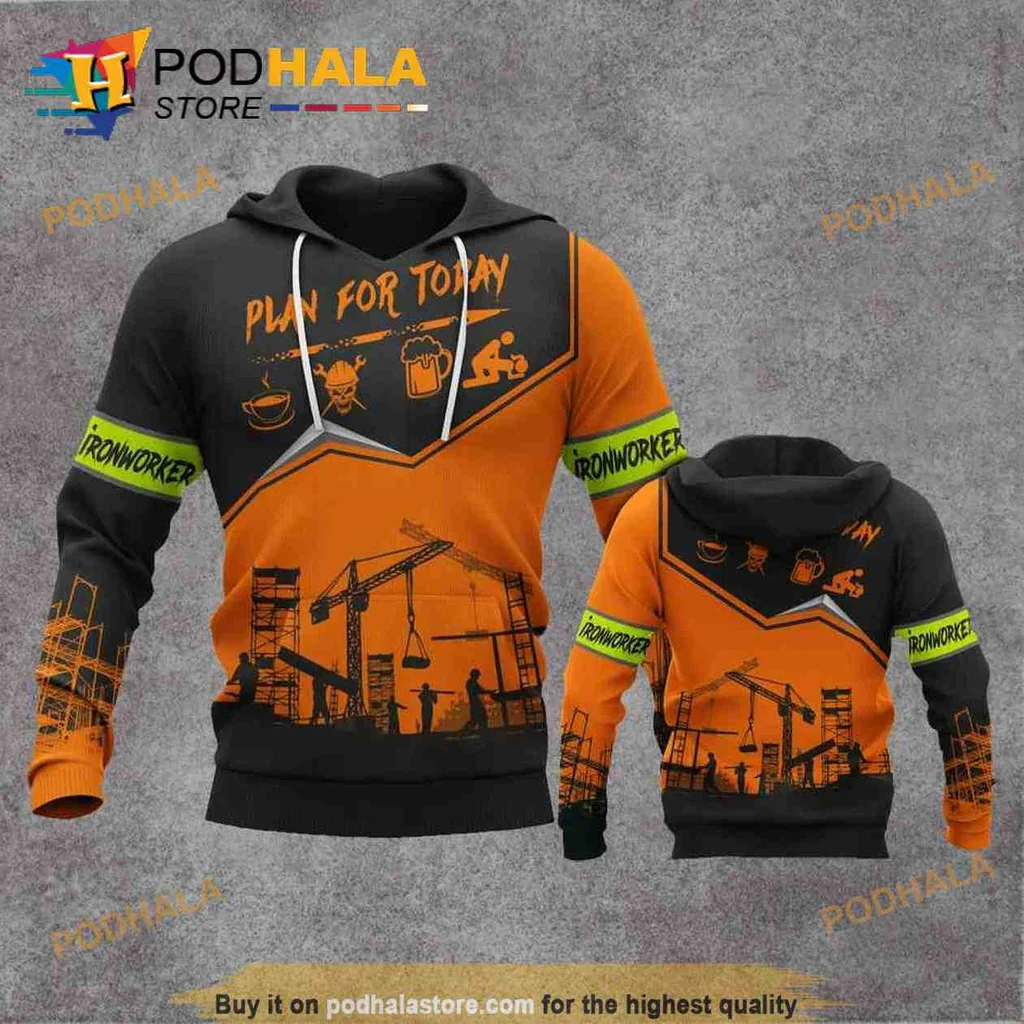 Motivational Ironworker 3d Hoodie With Construction Graphics