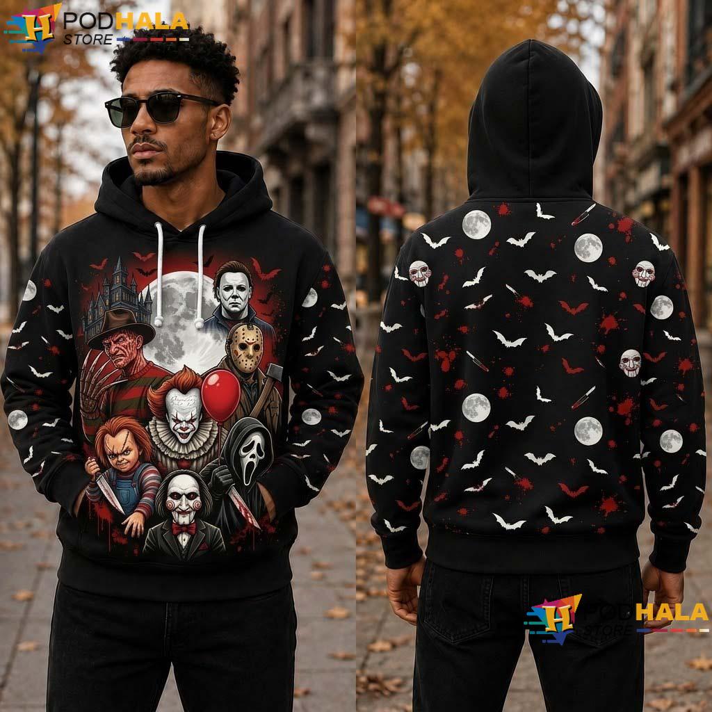 Movie Villain Halloween 3D Hoodie Horror Spooky Casual Graphic Apparel Movie Villain Halloween 3D Hoodie Horror Spooky Casual Graphic Apparel
