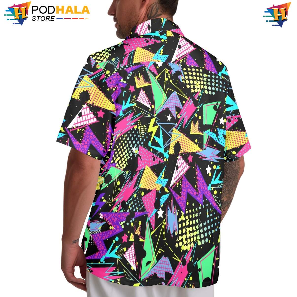 Multicolor 80s Rave Tropical Shirt Mens Funny Summer Beach Festival Gear Multicolor 80s Rave Tropical Shirt Mens Funny Summer Beach Festival Gear