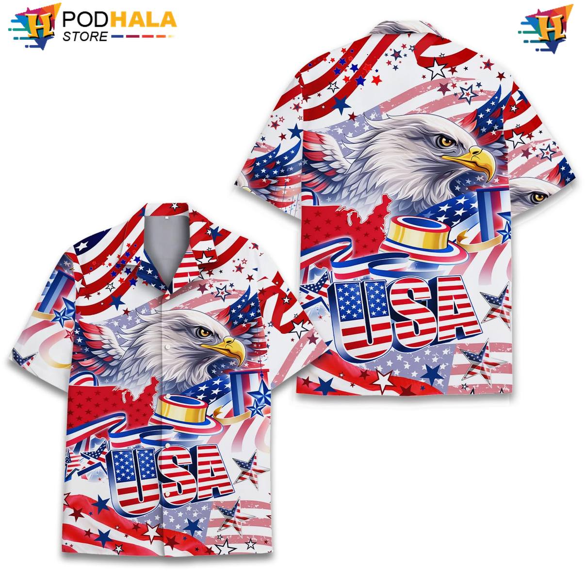 Multicolor Eagle Short-sleeve button-up shirt Mens Short Sleeve Casual Summer Beachwear Multicolor Eagle Short-sleeve button-up shirt Mens Short Sleeve Casual Summer Beachwear