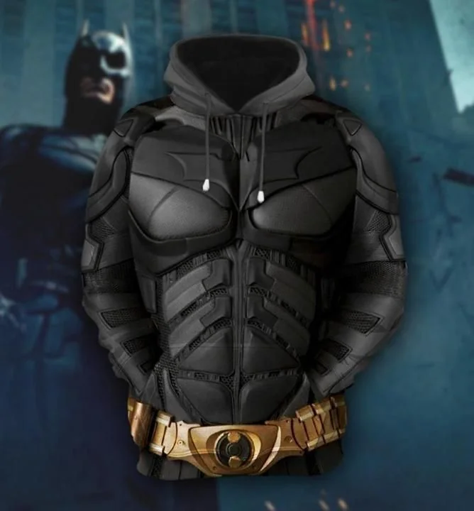 Muscular Batman Dark Knight 3d Hoodie Featuring Armored Suit Design