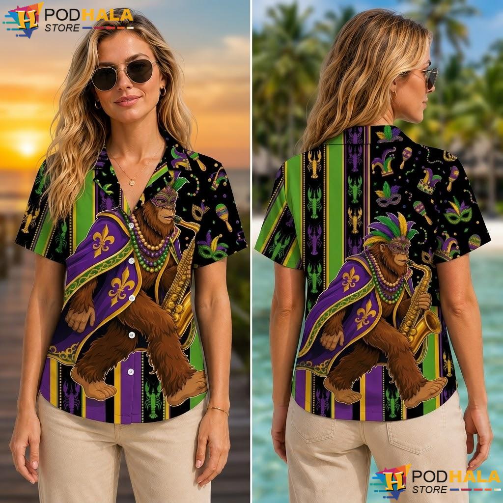 Musical Festival Bigfoot Aloha Shirt Playful Mens Graphic Apparel Musical Festival Bigfoot Aloha Shirt Playful Mens Graphic Apparel