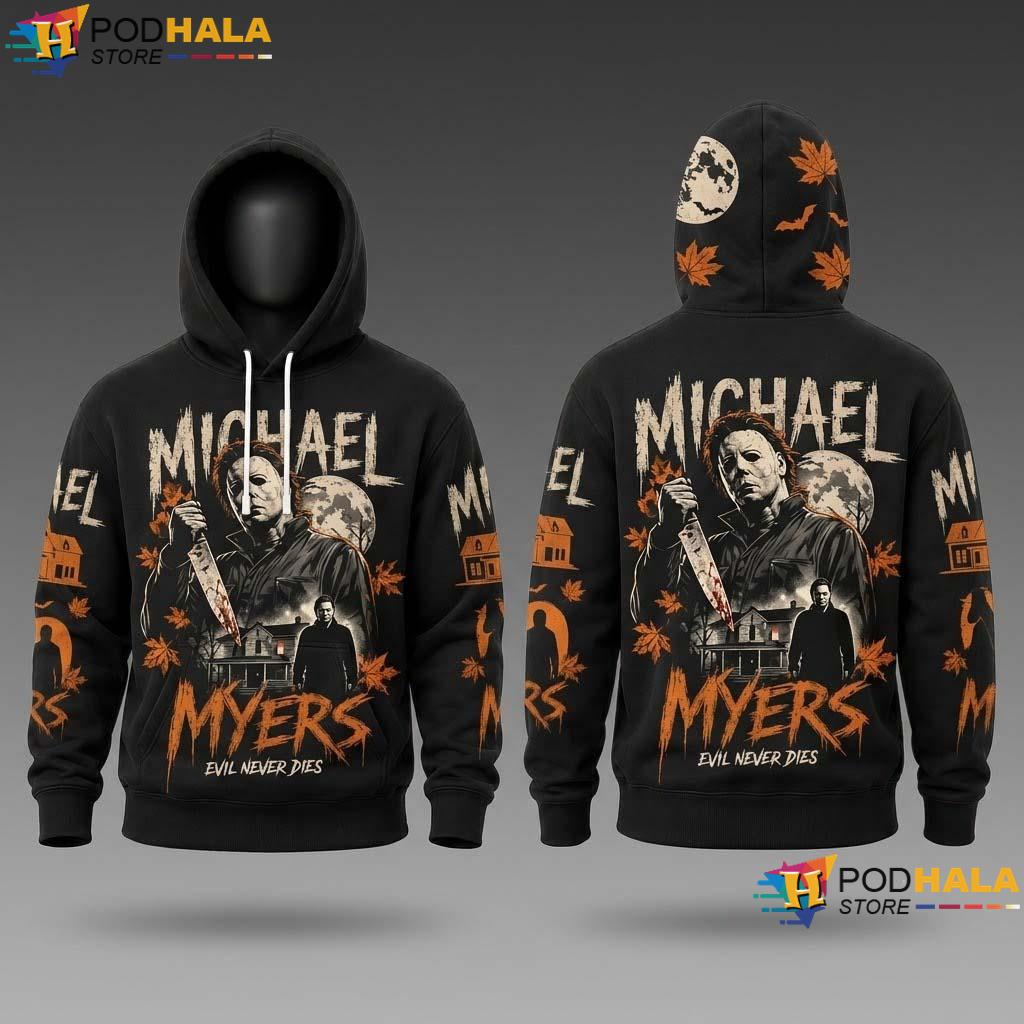 Myers Halloween All Over Print Hoodie Horror Movie Spooky Season Apparel