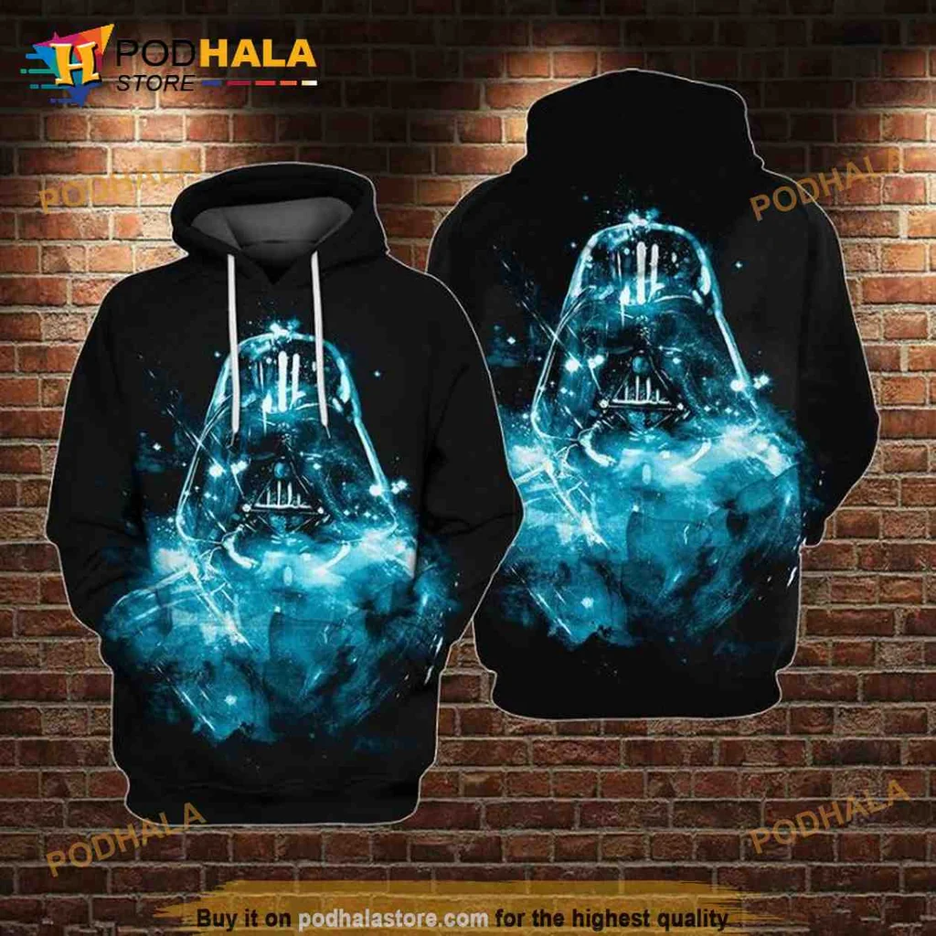 Mysterious Star Wars 3d Hoodie Featuring Dark Figure And Cosmic Nebula Design