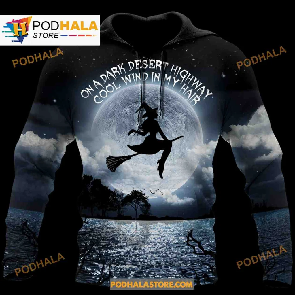 Mystical Witch Moon 3d Hoodie, Enchanting Halloween Design