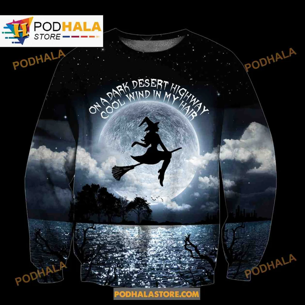 Mystical Witch Moon All Over Print Hoodie, Enchanting Halloween Design Mystical Witch Moon All Over Print Hoodie, Enchanting Halloween Design