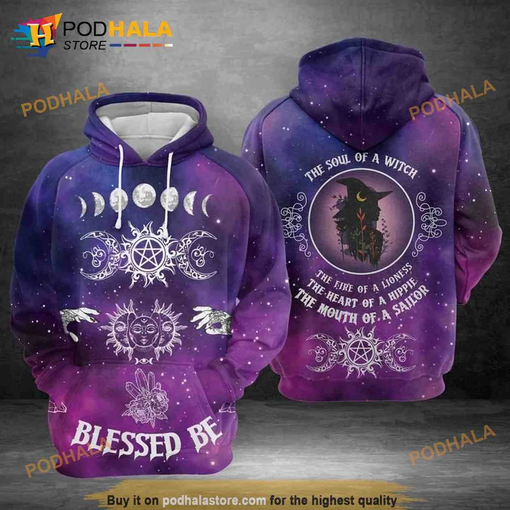 Mystical Witchcraft Celestial 3d Hoodie With Empowering Quotes And Symbols