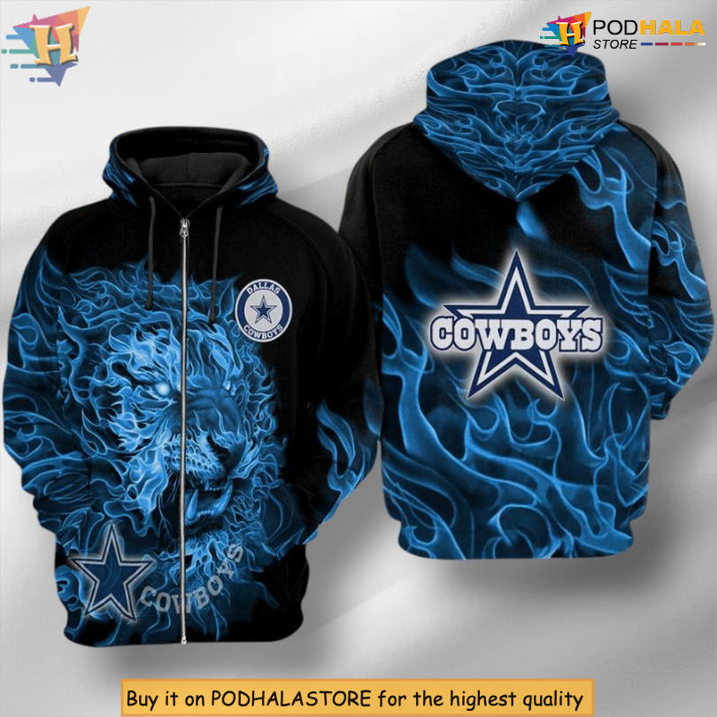 Mythical Magic God Design Dallas Cowboys Hoodie 3D Football Print Zip Up