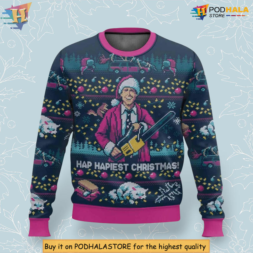 National Lampoon Vacation Hap Happiest Quote Classic Xmas Holiday Sweater